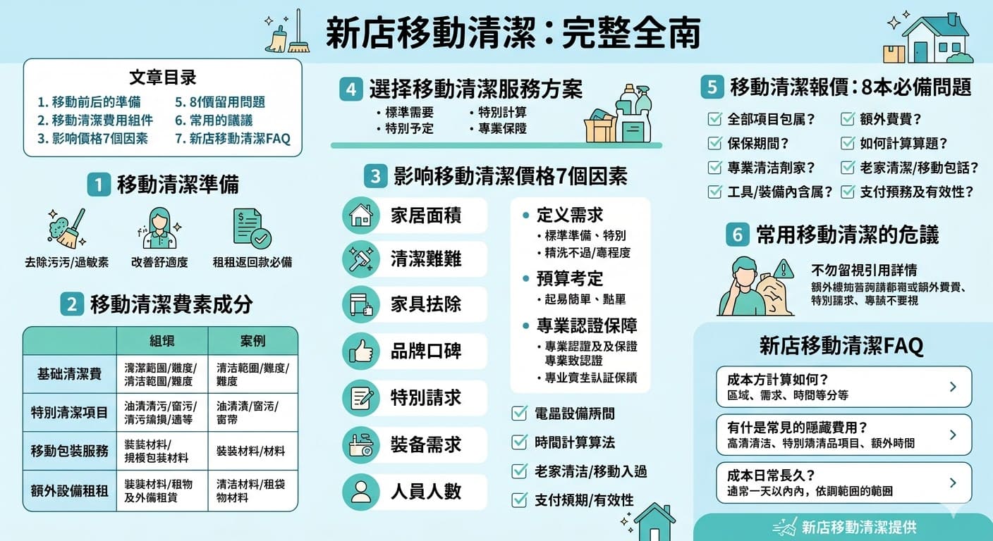 如果你正在尋找 新店搬家清潔 服務，這篇文章將幫助你了解搬家清潔的費用組成與流程。我們將詳細介紹如何選擇合適的 新店搬家清潔 方案，並提供報價單必問問題及常見誤區，幫助你輕鬆應對搬家前後的清潔工作。無論是搬進新家還是搬出舊家，本文的建議與技巧將使你的搬家過程更加順利與高效。